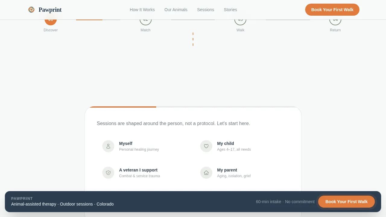 Sanctuary — Therapeutic Pet Services Landing Page Template