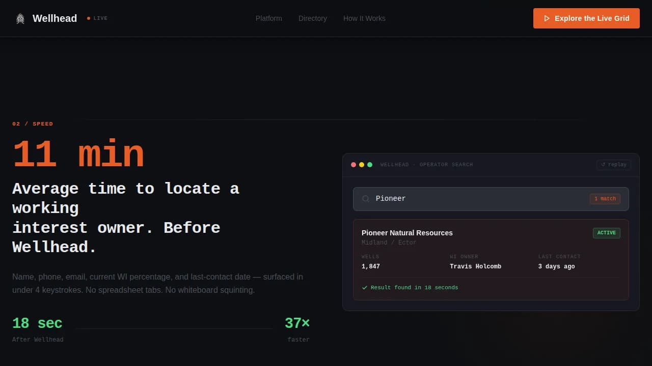 Derrick — Advanced Petroleum CRM Landing Page Template