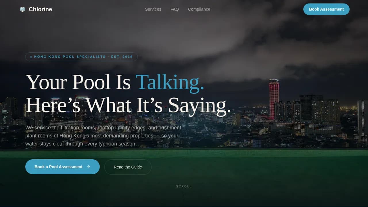 Chlorine - Expert Pool Maintenance Landing Page Template