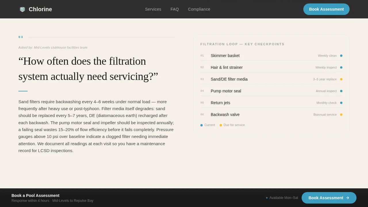 Chlorine - Expert Pool Maintenance Landing Page Template