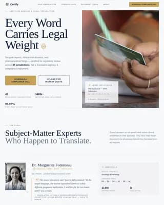 Validate — Expert Medical Translation Landing Page Template