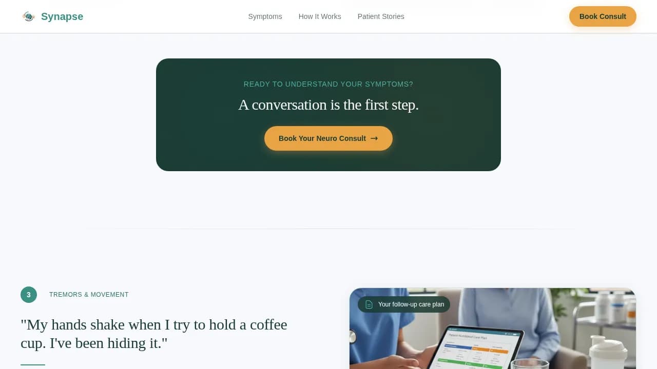 Neuron — Expert Virtual Neurology Landing Page Template