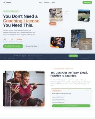 Ballpark — Accessible Youth Baseball Landing Page Template