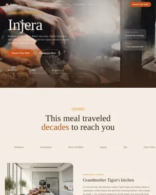 Flame — Authentic Ethiopian Dining Landing Page Template
