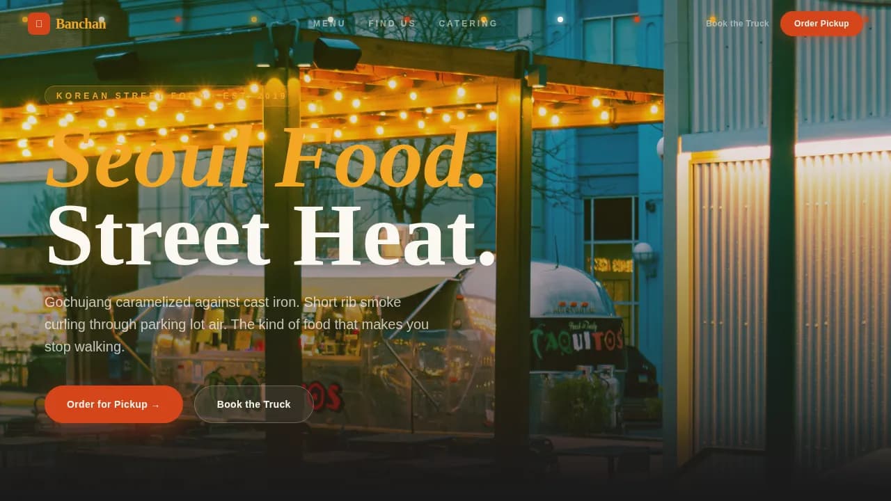 Street — Bold Korean Mobile Cuisine Landing Page Template