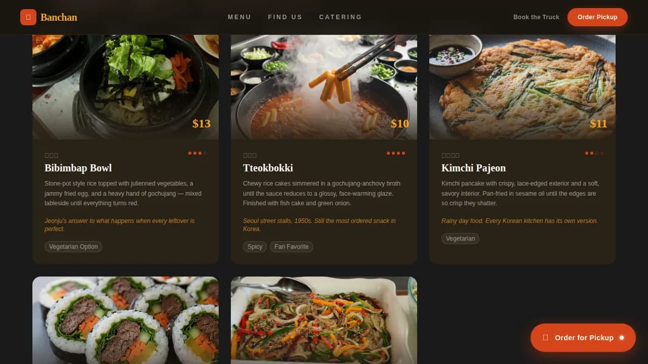Street — Bold Korean Mobile Cuisine Landing Page Template