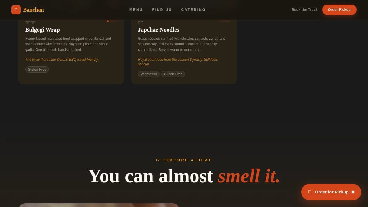 Street — Bold Korean Mobile Cuisine Landing Page Template
