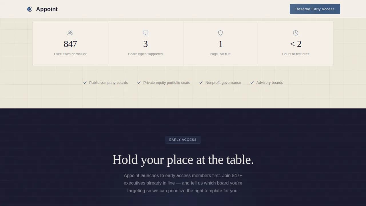 Elevate — Strategic Executive Positioning Landing Page Template