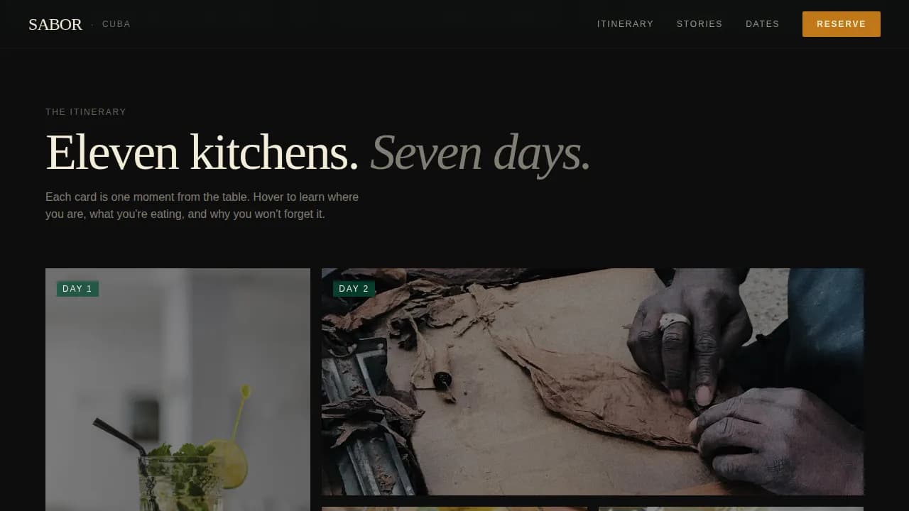 Voyage — Immersive Caribbean Culinary Landing Page Template