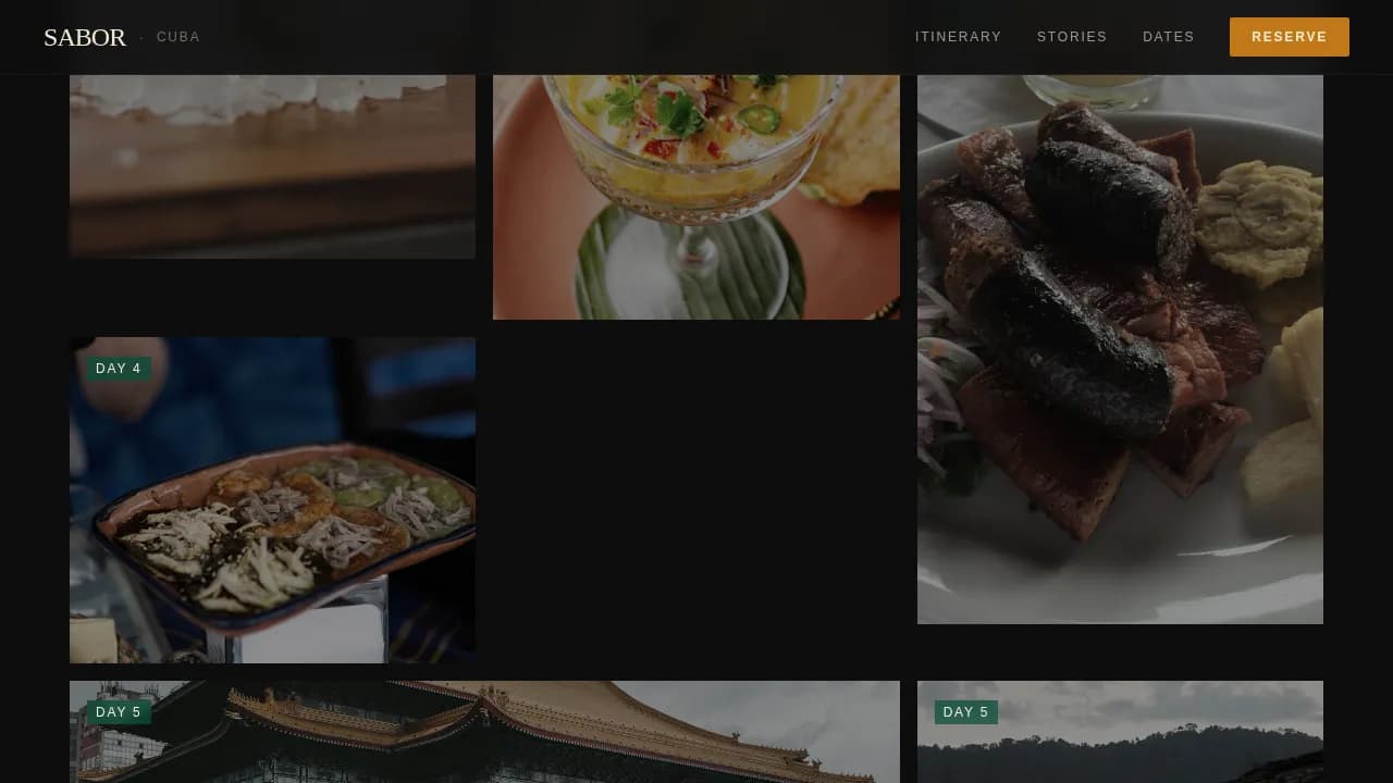 Voyage — Immersive Caribbean Culinary Landing Page Template