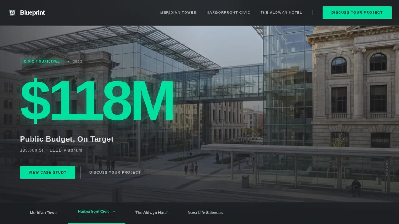 Design — Iconic Architecture Portfolio Landing Page Template