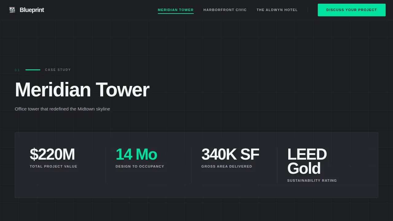 Design — Iconic Architecture Portfolio Landing Page Template