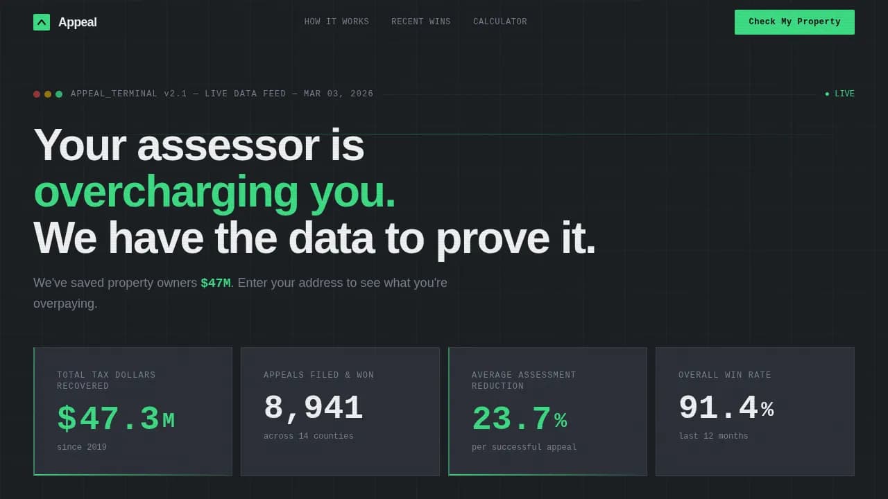 Appeal — Strategic Property Tax Landing Page Template