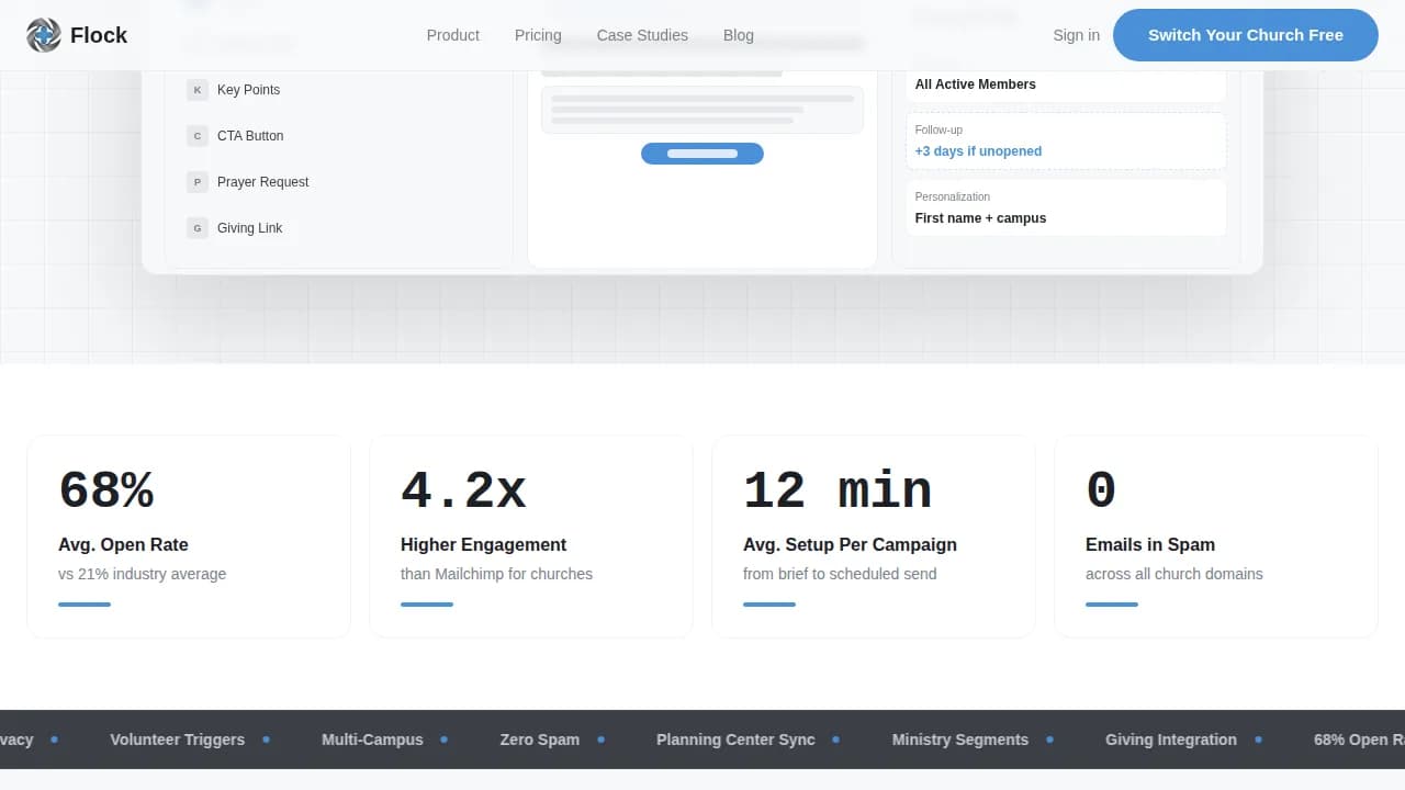 Flock — Smart Congregation Marketing Landing Page Template