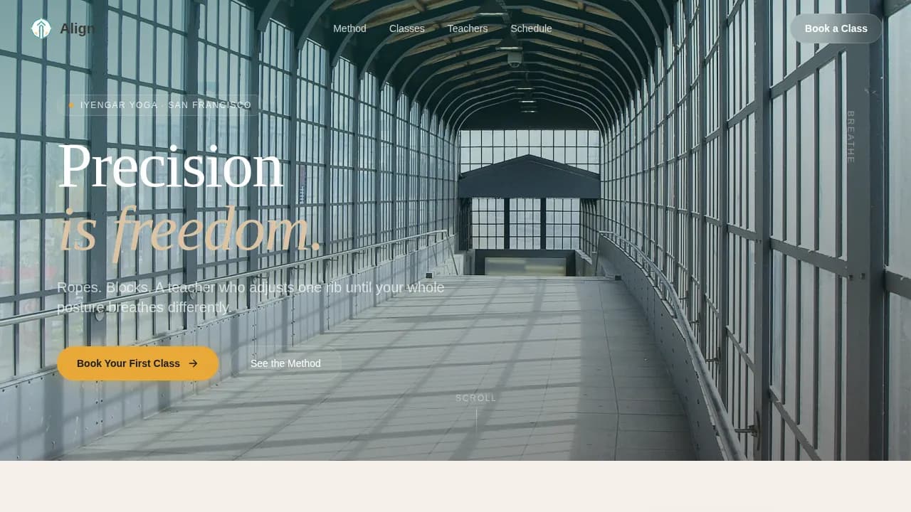 Align — Expert Yoga Studio Booking Landing Page Template