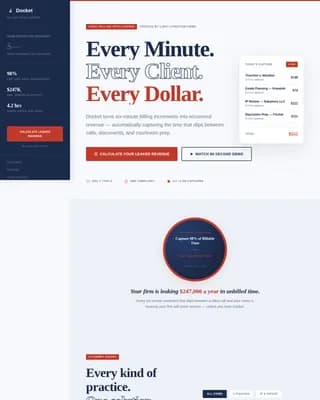 Docket — Authority Legal Billing Landing Page Template