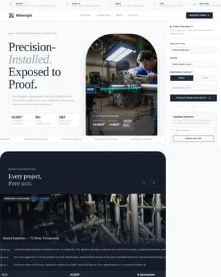 Millwright - Precision Industrial Portfolio Landing Page Template