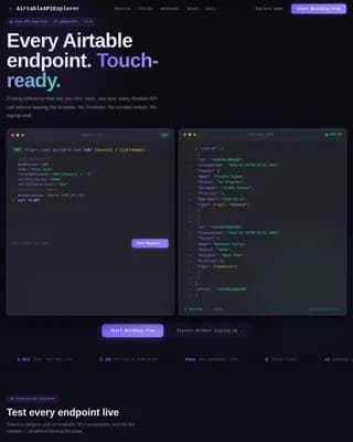 Airtable — Dynamic API Reference Landing Page Template