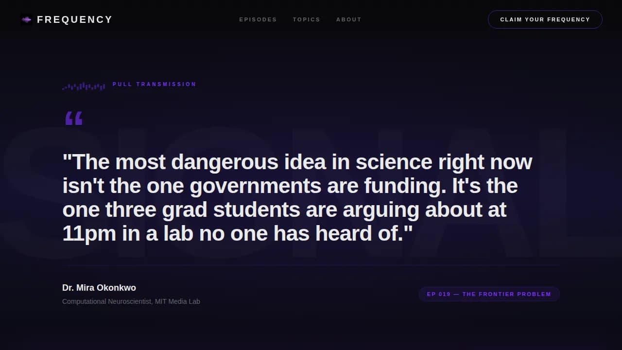 Frequency — Dynamic Energy Tech Podcast Landing Page Template