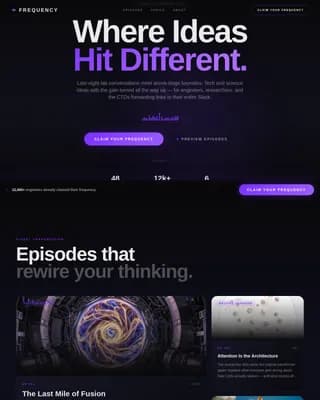 Frequency — Dynamic Energy Tech Podcast Landing Page Template