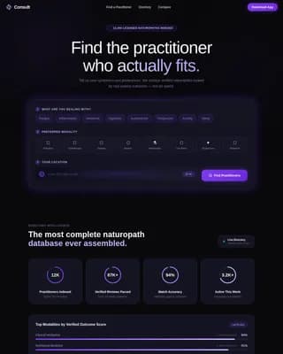 Consult - Smart Naturopath Directory Landing Page Template