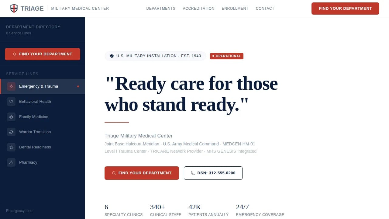 Triage — Comprehensive Hospital Directory Landing Page Template