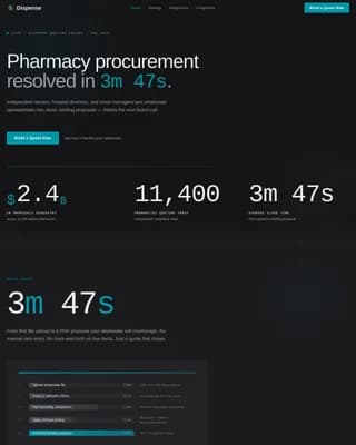 Dispense - Precision Pharmacy Quoting Landing Page Template