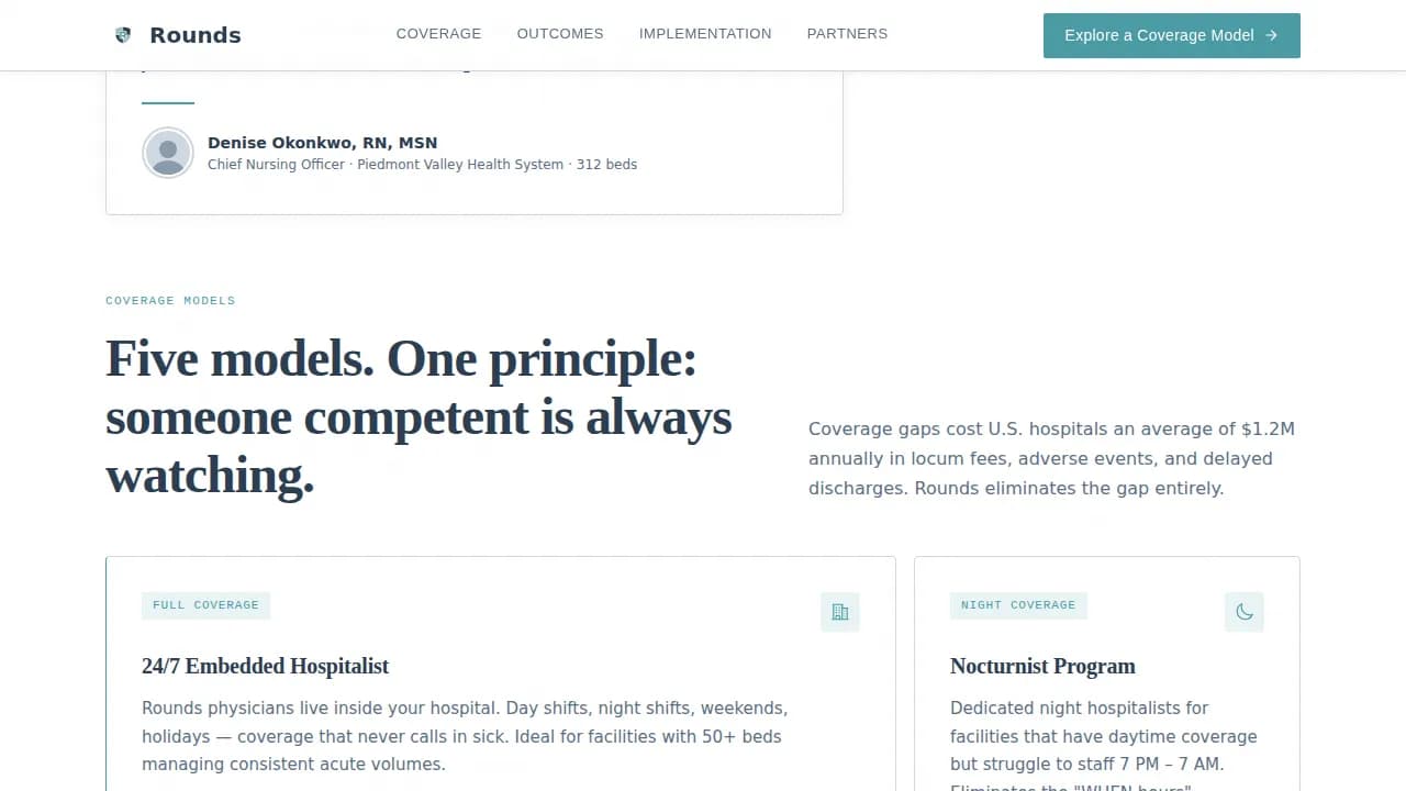 Hospitalist Physician Group B2B Website Template