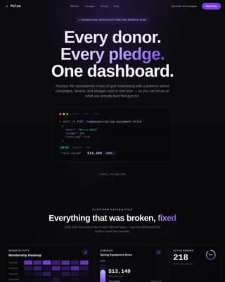 Pulse — Smart Gym Operations Landing Page Template