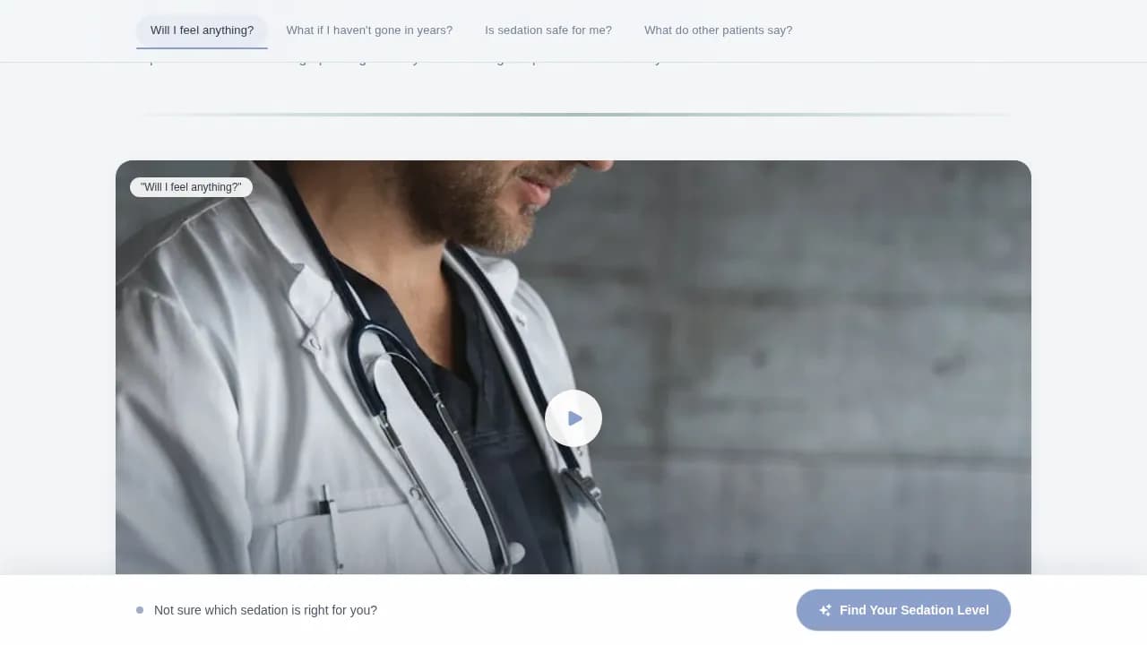 Ease - Sedation Dentistry Testimonial Landing Page Template