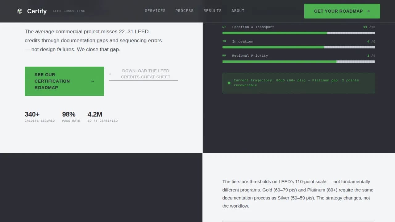 Certify - Expert LEED Green Building Consulting Landing Page Template