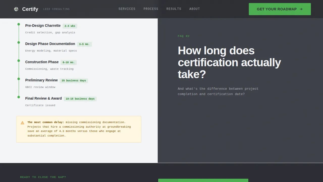 Certify - Expert LEED Green Building Consulting Landing Page Template