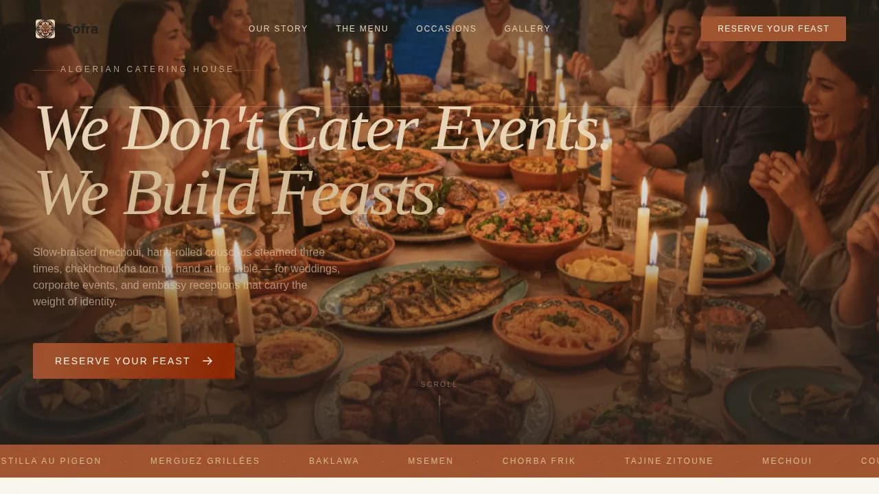 Sofra — Premium Algerian Cuisine Landing Page Template