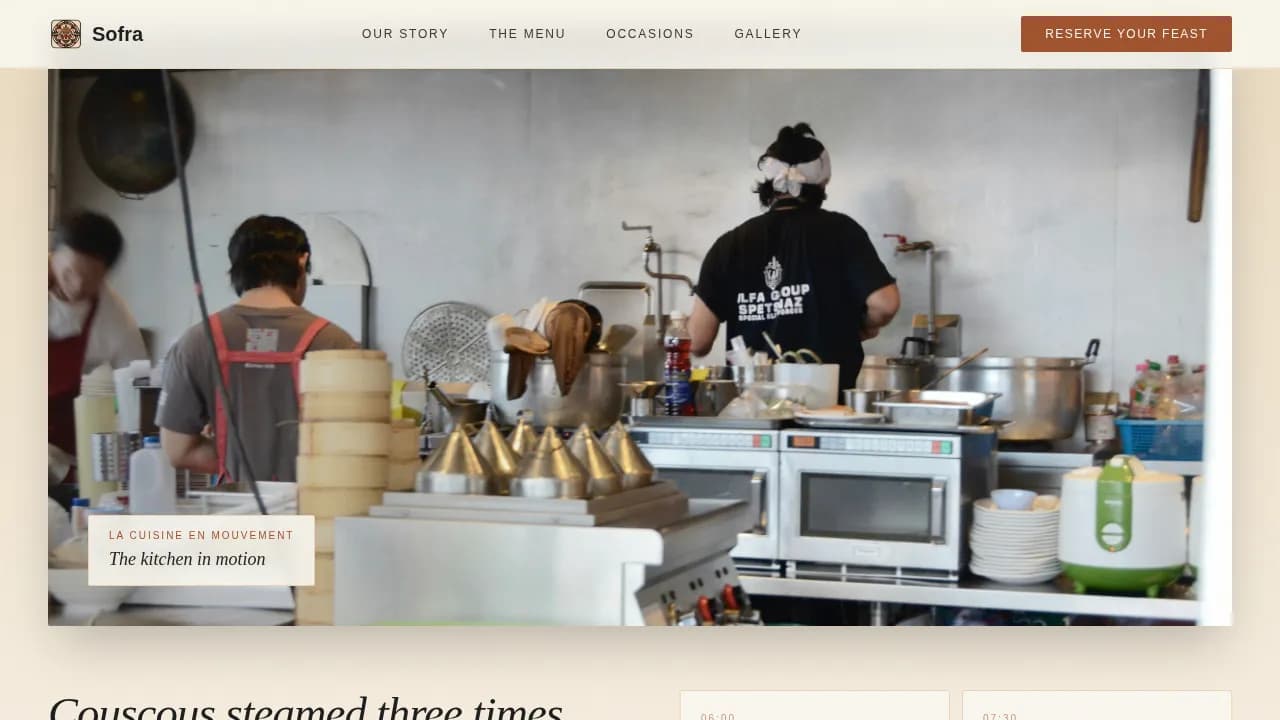 Sofra — Premium Algerian Cuisine Landing Page Template