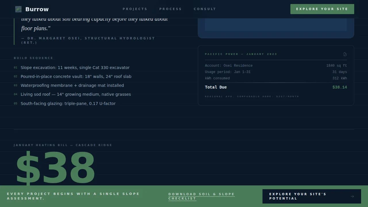 Burrow — Trusted Eco Home Builder Landing Page Template