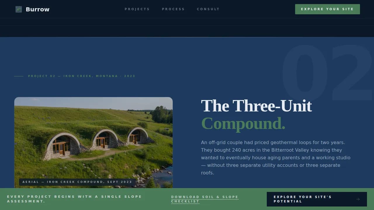 Burrow — Trusted Eco Home Builder Landing Page Template