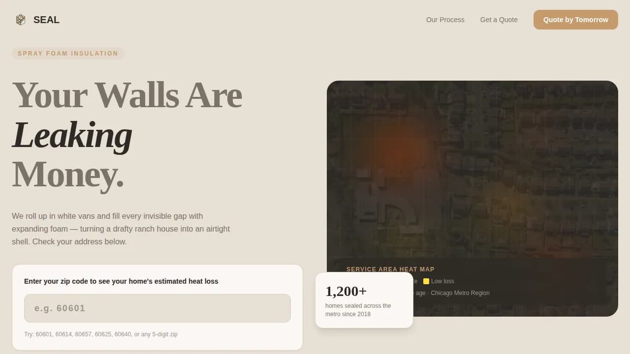 Seal — Efficient Insulation Contractor Landing Page Template