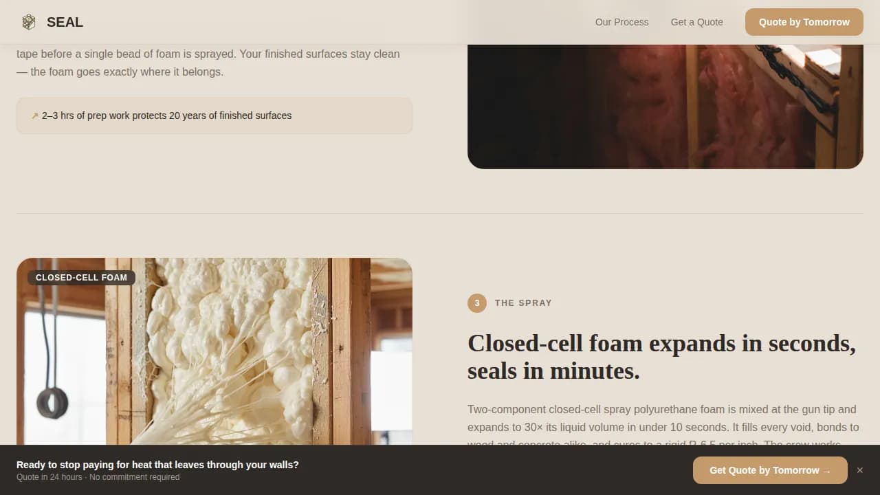 Seal — Efficient Insulation Contractor Landing Page Template