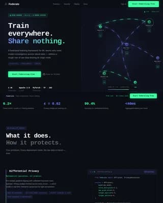 Federate — Secure ML Platform Landing Page Template