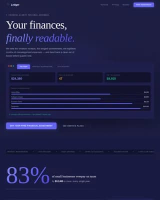 Ledger — Compliant Bookkeeping Service Landing Page Template