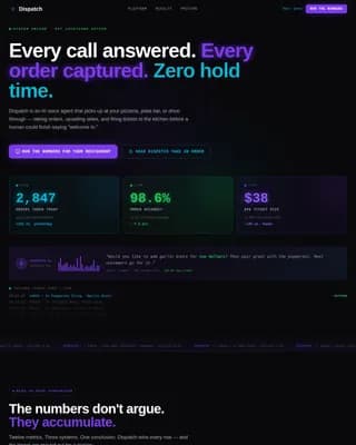 Dispatch — Smart Order System Landing Page Template