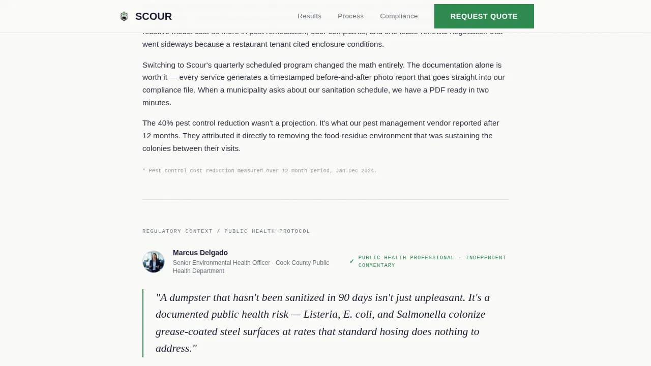 Scour — Professional Waste Cleaning Service Landing Page Template