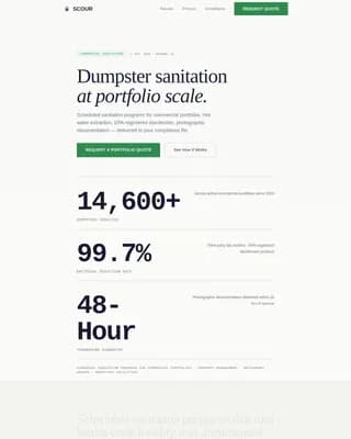 Scour — Professional Waste Cleaning Service Landing Page Template