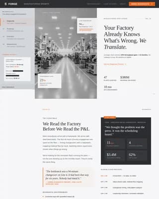 Forge — Proven Manufacturing Consultant Landing Page Template
