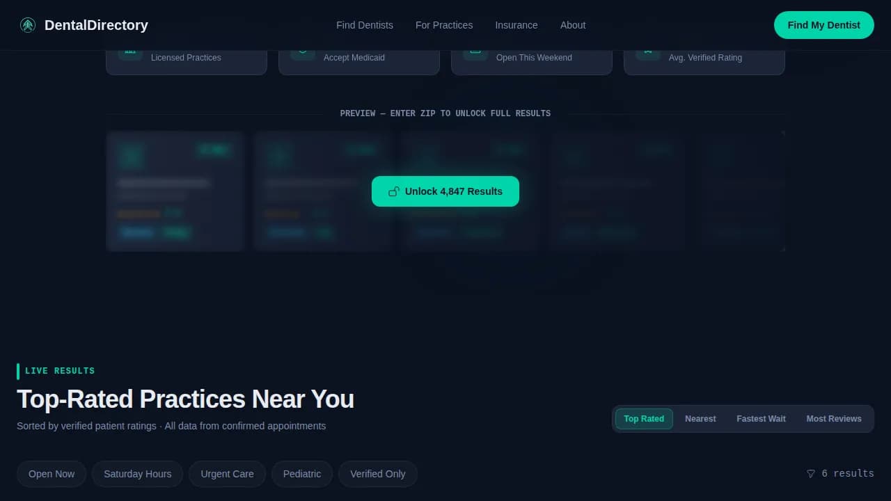 Dentalgrid - Data Command Directory Landing Page Template