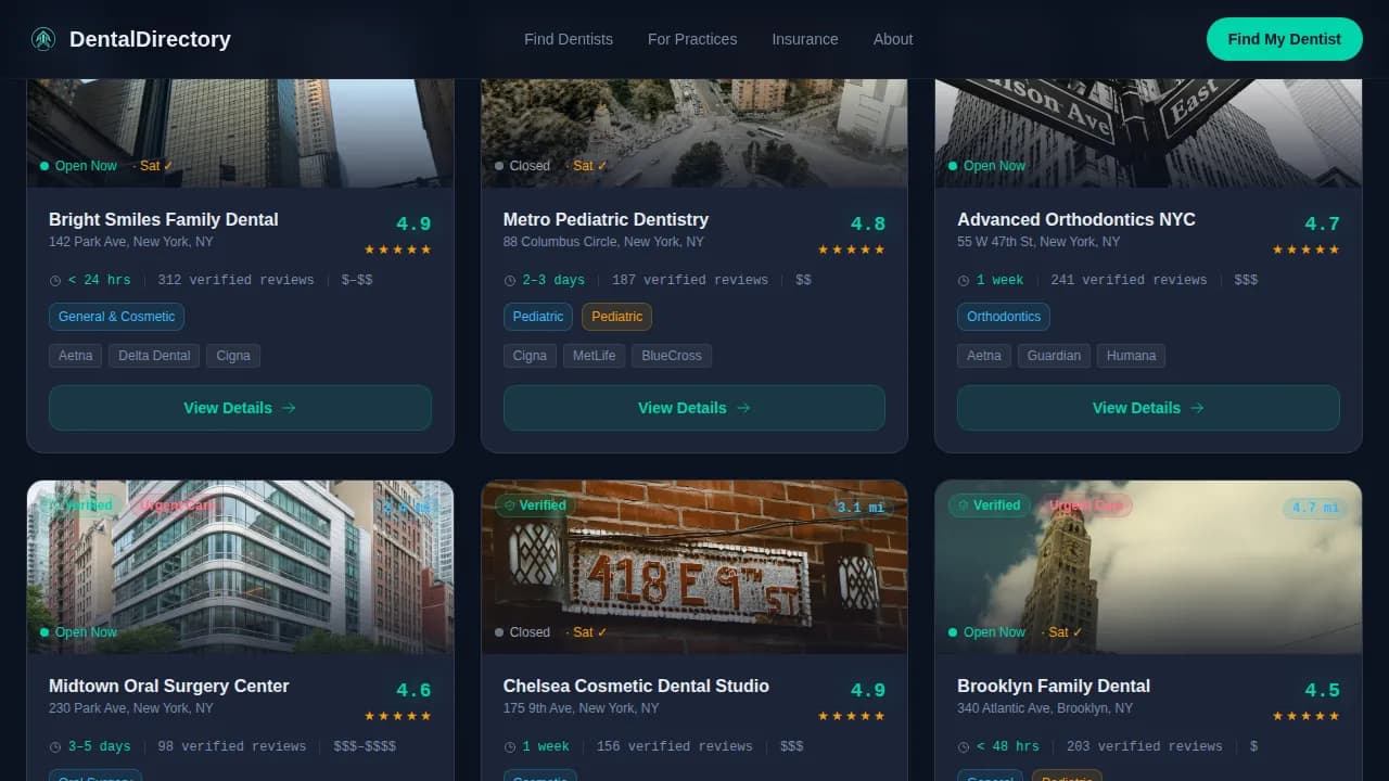 Dentalgrid - Data Command Directory Landing Page Template