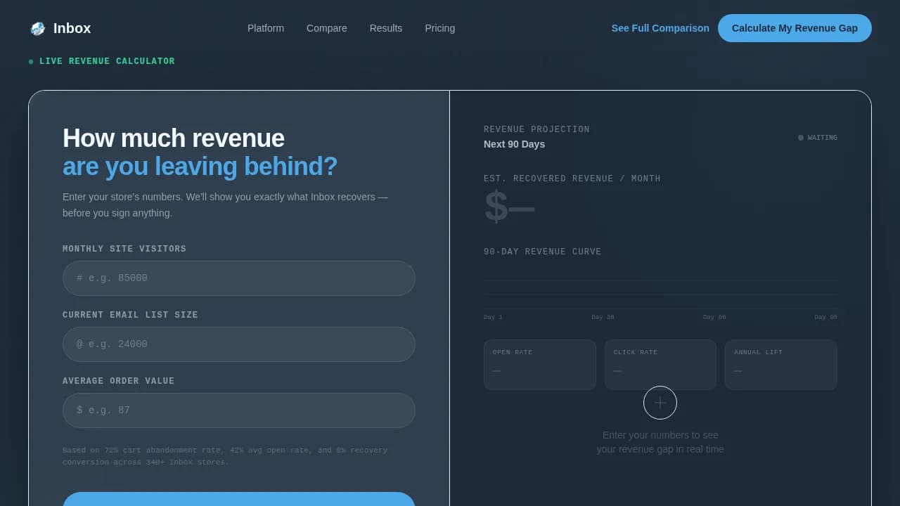 Inbox — Dynamic Ecommerce Recovery Landing Page Template