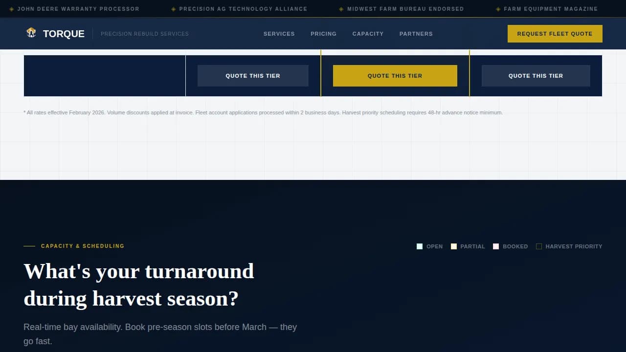Torque — Reliable Fleet Service Booking Landing Page Template