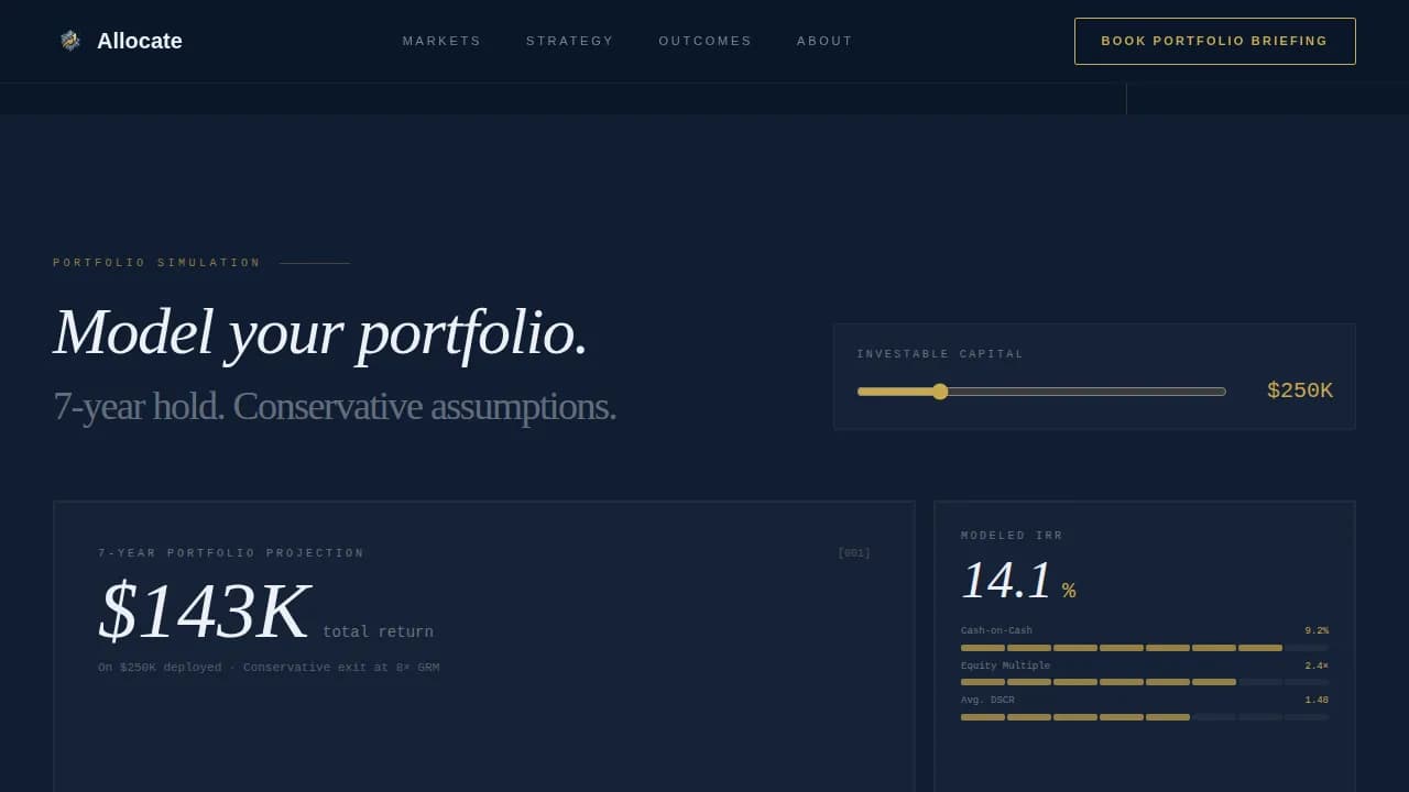 Allocate — Expert Housing Investment Landing Page Template