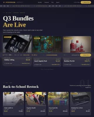 Stockroom — Intelligent Wholesale Marketplace Landing Page Template